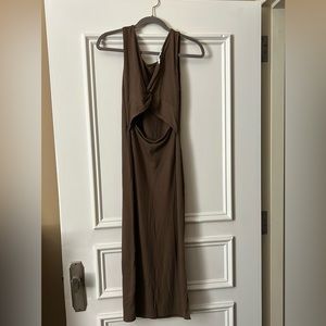 Brown Cutout Maxi Dress